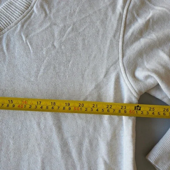 Aerie Womens L/G Cream V Neck Long Sleeve Sweatshirt Casual Top Comfy oversized - Picture 3 of 7